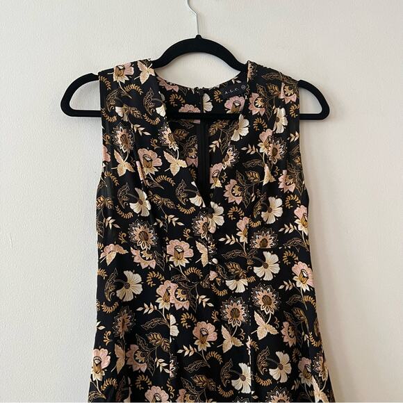 ALC x Barney's New York Sleeveless Floral Print Silk Dress - Picture 4 of 7